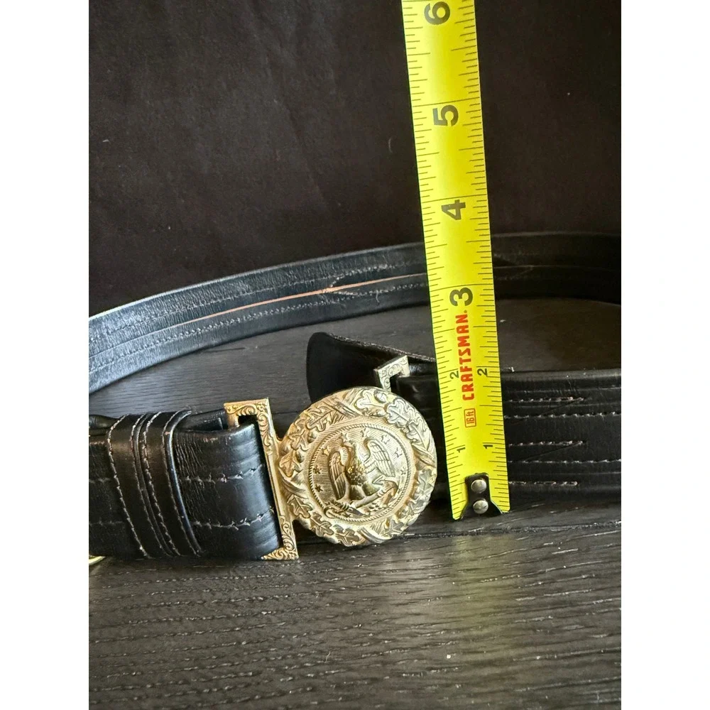 Hilborn-Hamburger Inc Black Leather 36 Military Dress Sword Belt‎ Eagle Buckle